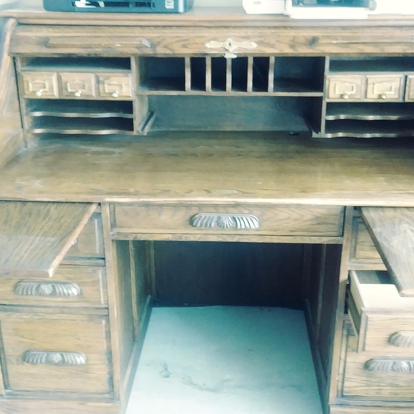 Mark Wayne Office Desk Oak Roll Top Poshmark